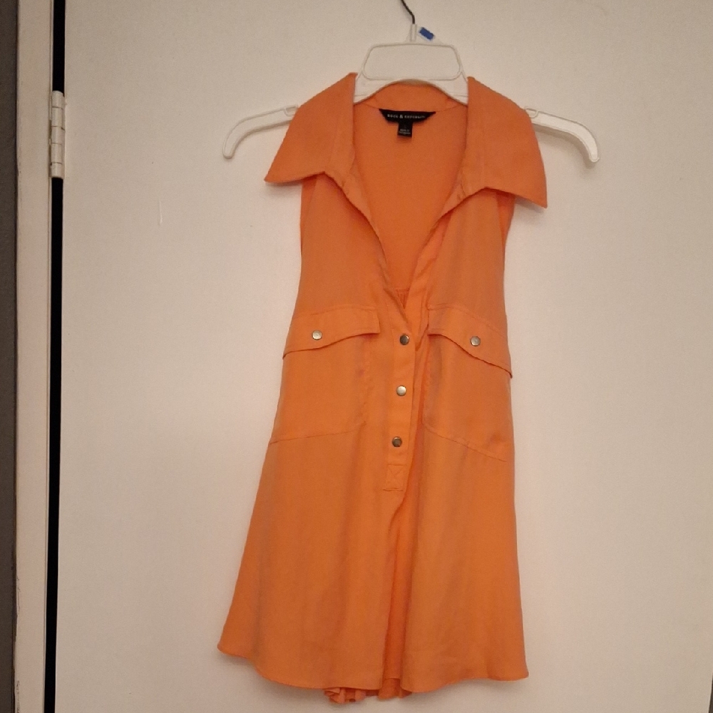 Rock & Republic Orange Sleeveless Blouse